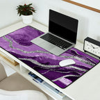 Purple Marble Agate Silver Glitter Glam #1 (Faux Glitter) #decor #art #society6 Desk Mat Gallery Image 2