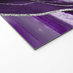 Purple Marble Agate Silver Glitter Glam #1 (Faux Glitter) #decor #art #society6 Welcome Mat Gallery Image 2