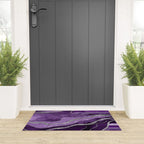 Purple Marble Agate Silver Glitter Glam #1 (Faux Glitter) #decor #art #society6 Welcome Mat Gallery Image 3