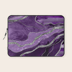 Purple Marble Agate Silver Glitter Glam #1 (Faux Glitter) #decor #art #society6 Laptop Sleeve Gallery Image 1