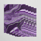 Purple Marble Agate Silver Glitter Glam #1 (Faux Glitter) #decor #art #society6 Wrapping Paper Gallery Image 3