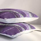 Purple Marble Agate Silver Glitter Glam #1 (Faux Glitter) #decor #art #society6 Pillow Sham Gallery Image 3