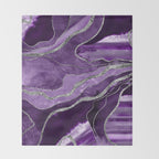 Purple Marble Agate Silver Glitter Glam #1 (Faux Glitter) #decor #art #society6 Throw Blanket Gallery Image 2