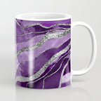 Purple Marble Agate Silver Glitter Glam #1 (Faux Glitter) #decor #art #society6 Coffee Mug Gallery Image 1