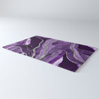 Purple Marble Agate Silver Glitter Glam #1 (Faux Glitter) #decor #art #society6 Rug Gallery Image 3