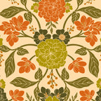 Retro 1970s Floral in Olive Green & Orange Coffee Mug Gallery Image 2