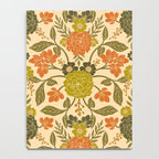 Retro 1970s Floral in Olive Green & Orange Notebook Gallery Image 4