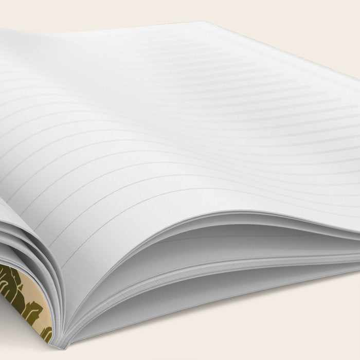 Retro 1970s Floral in Olive Green & Orange Notebook Gallery Image 2