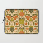 Retro 1970s Floral in Olive Green & Orange Laptop Sleeve Gallery Image 1