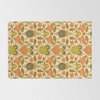 Retro 1970s Floral in Olive Green & Orange Rug Gallery Image 2