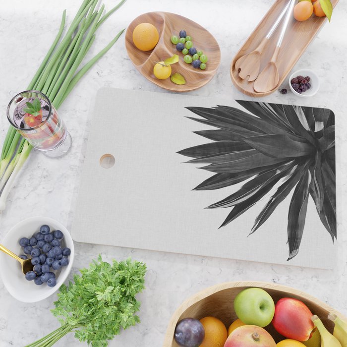 Agave Cactus Black & White Cutting Board Gallery Image 2
