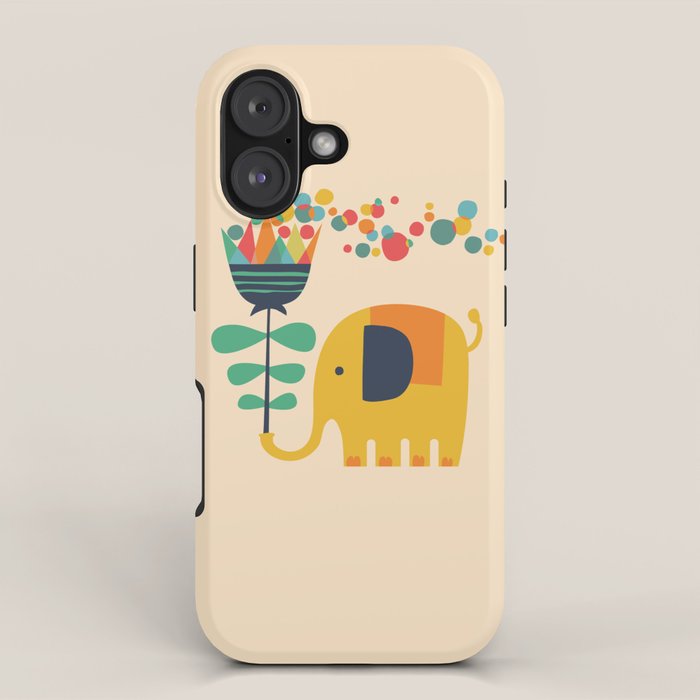 Elephant with giant flower iPhone Case Gallery Image 1