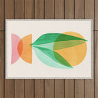 Summer Stack Abstract Plant Illustration Outdoor Rug Gallery Image 1