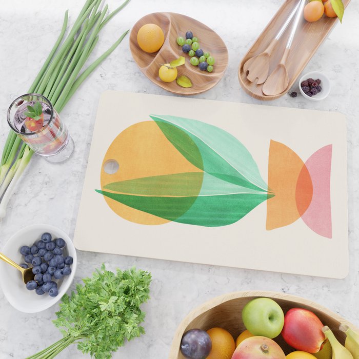 Summer Stack Abstract Plant Illustration Cutting Board Gallery Image 2