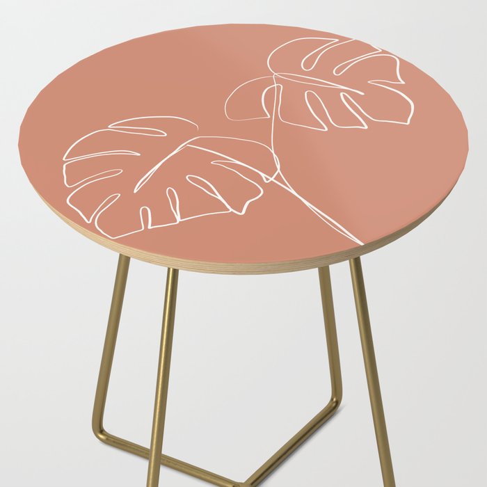 Monstera minimal - earth Side Table Gallery Image 2