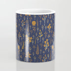 Navy Blue & Mustard Yellow Floral Pattern Coffee Mug Gallery Image 4