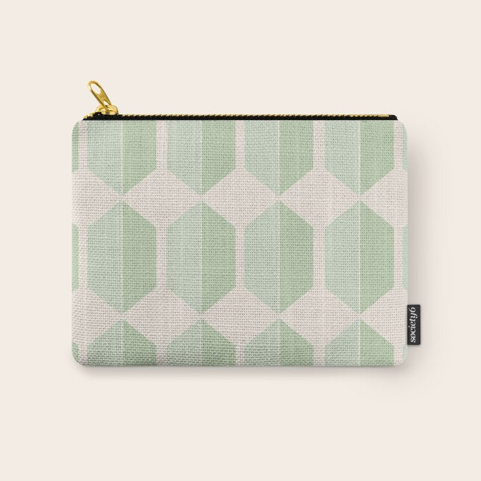 Hexagonal Pattern VI Soft Green Carry All Pouch Gallery Image 1