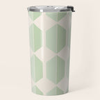 Hexagonal Pattern VI Soft Green Travel Mug Gallery Image 2