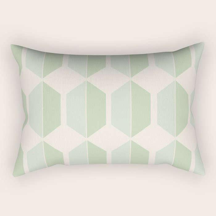 Hexagonal Pattern VI Soft Green Rectangular Pillow Gallery Image 2