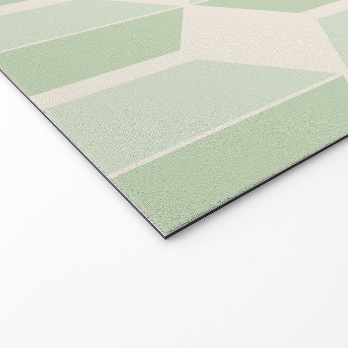 Hexagonal Pattern VI Soft Green Welcome Mat Gallery Image 2