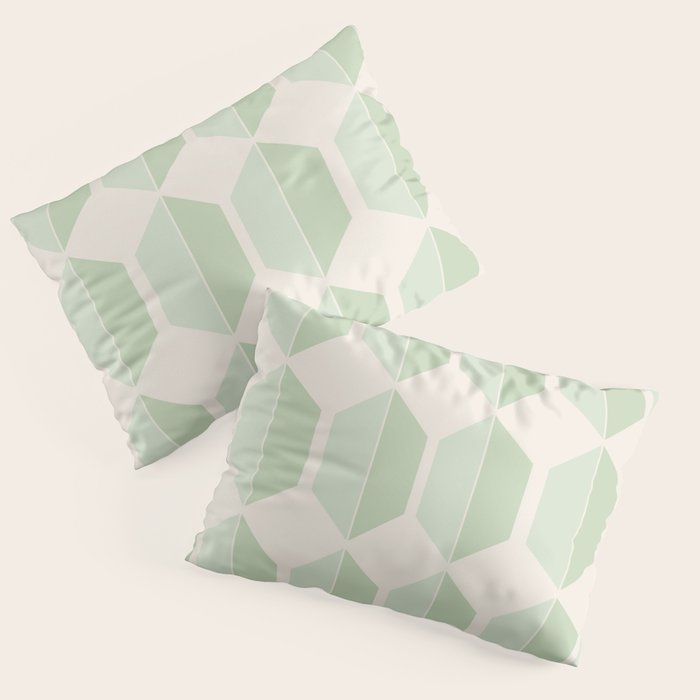 Hexagonal Pattern VI Soft Green Pillow Sham Gallery Image 3