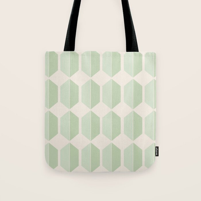 Hexagonal Pattern VI Soft Green Tote Bag Gallery Image 1