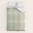 Hexagonal Pattern VI Soft Green Duvet Cover Gallery Image 6