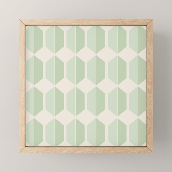 Hexagonal Pattern VI Soft Green Mini Art Print Gallery Image 1