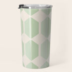 Hexagonal Pattern VI Soft Green Travel Mug Gallery Image 3