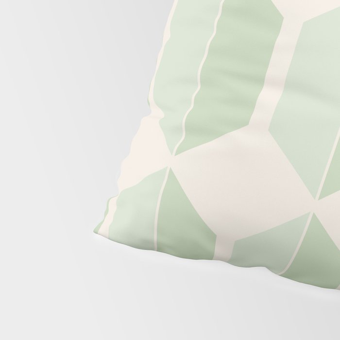 Hexagonal Pattern VI Soft Green Pillow Sham Gallery Image 4