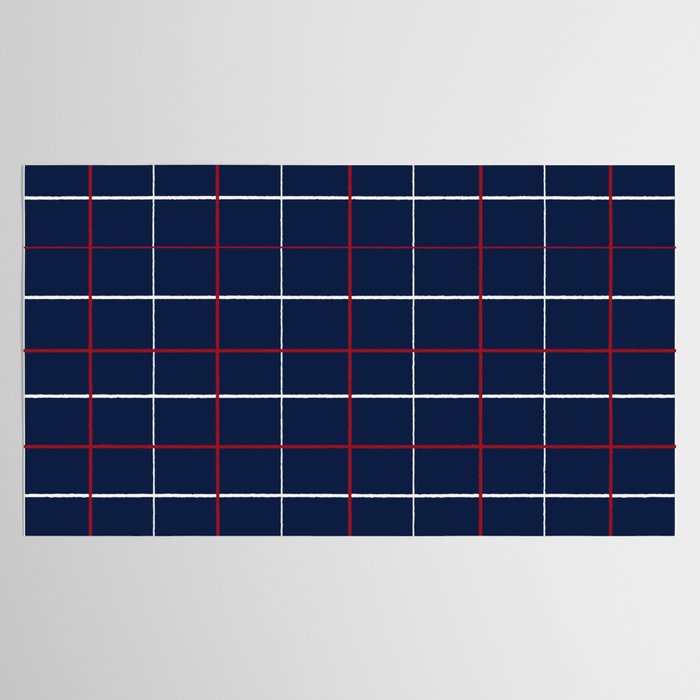 Navy Red White Tattersall Tablecloth Gallery Image 2