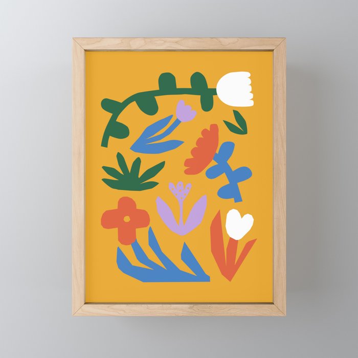 Retro spring flower nature drawing Mini Art Print Gallery Image 1