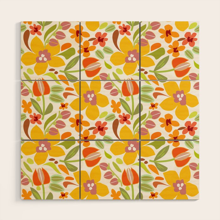 Naif Summer Flora Wood Wall Art Gallery Image 1