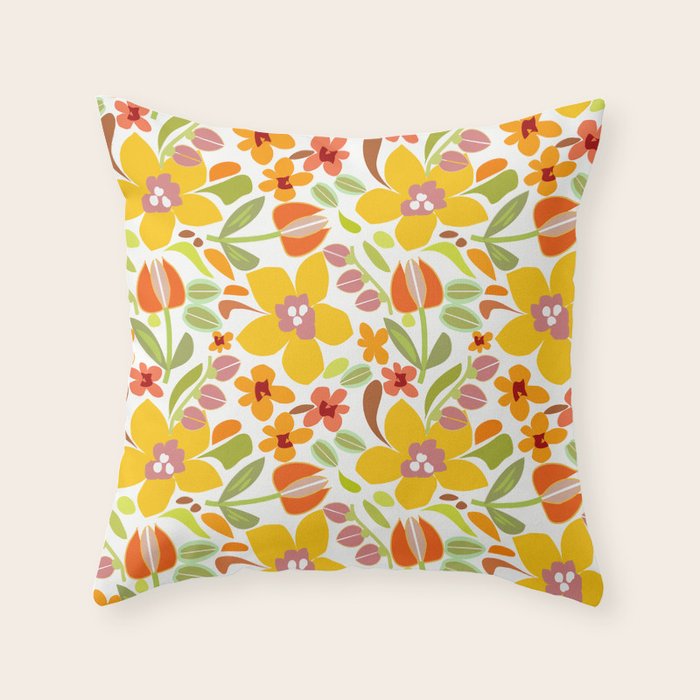 Naif Summer Flora Throw Pillow Gallery Image 1