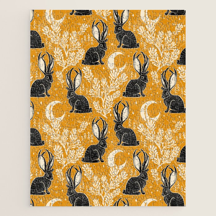 Jackalope - marigold and black  Jigsaw Puzzle Gallery Image 1