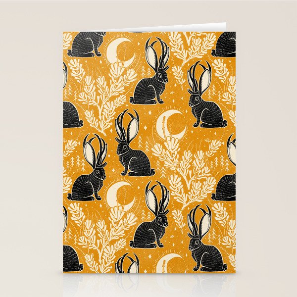 Jackalope - marigold and black  Stationery Card Gallery Image 1