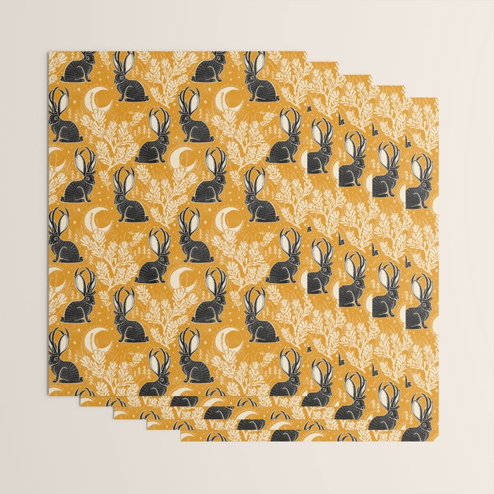Jackalope - marigold and black  Wrapping Paper Gallery Image 3