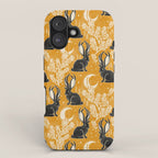 Jackalope - marigold and black  iPhone Case Gallery Image 1