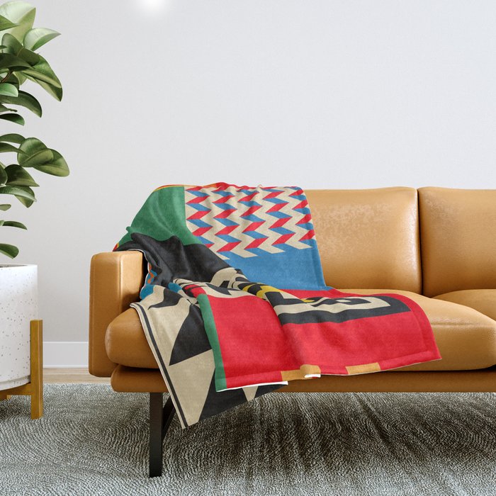 Groovy Modern Abstract Architecture in Geometric Shapes Throw Blanket Gallery Image 1
