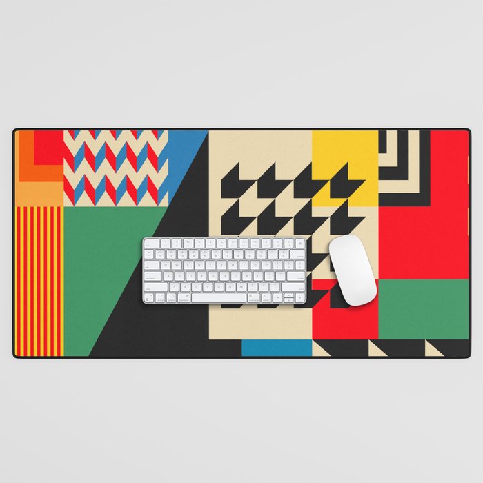 Groovy Modern Abstract Architecture in Geometric Shapes Desk Mat Gallery Image 1