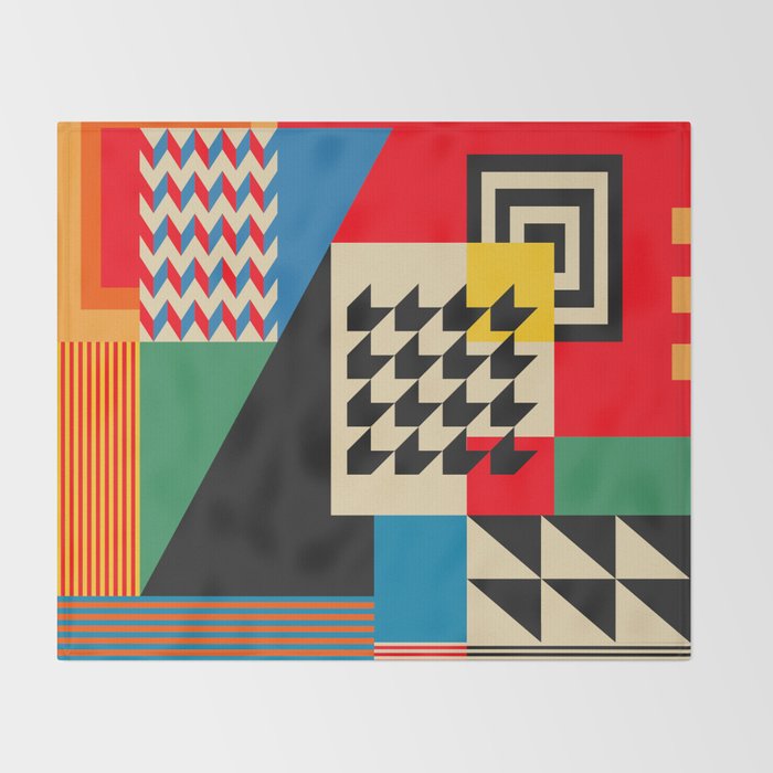 Groovy Modern Abstract Architecture in Geometric Shapes Throw Blanket Gallery Image 2