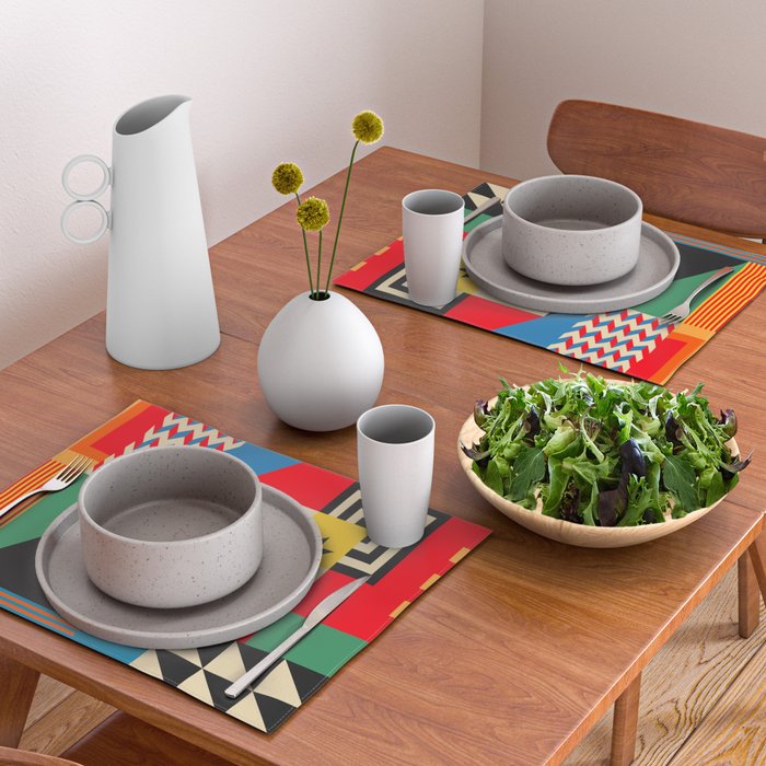 Groovy Modern Abstract Architecture in Geometric Shapes Placemat Gallery Image 2