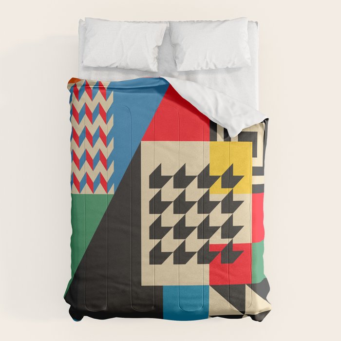 Groovy Modern Abstract Architecture in Geometric Shapes Comforter Gallery Image 6
