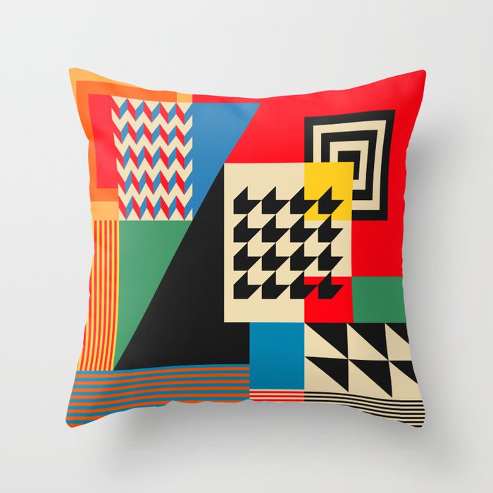 Groovy Modern Abstract Architecture in Geometric Shapes Throw Pillow Gallery Image 6