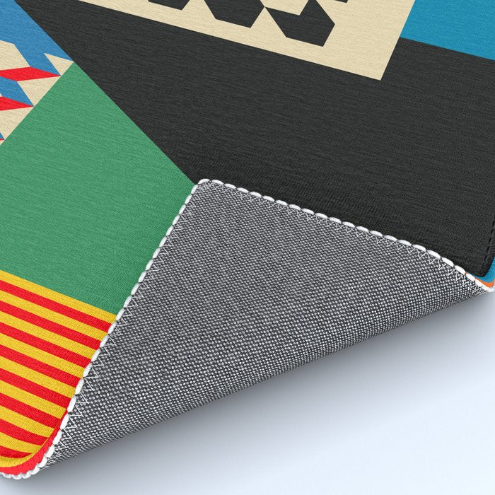 Groovy Modern Abstract Architecture in Geometric Shapes Rug Gallery Image 4