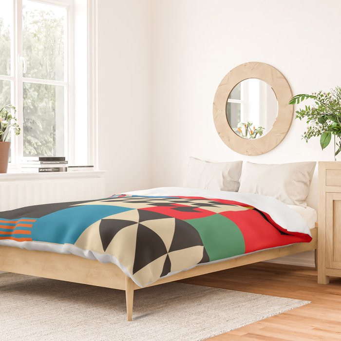Groovy Modern Abstract Architecture in Geometric Shapes Duvet Cover Gallery Image 2