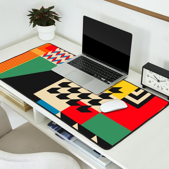Groovy Modern Abstract Architecture in Geometric Shapes Desk Mat Gallery Image 2