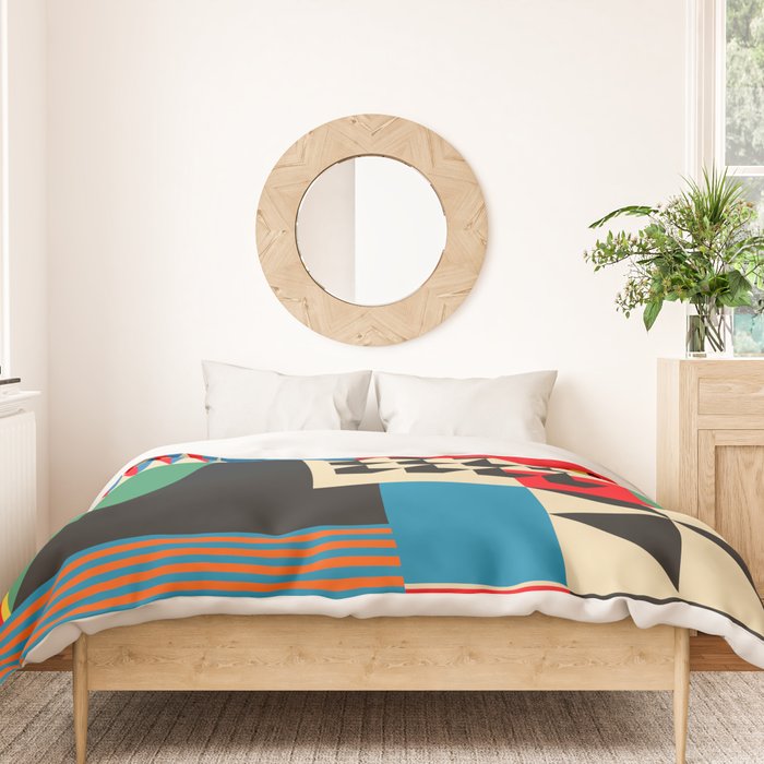 Groovy Modern Abstract Architecture in Geometric Shapes Duvet Cover Gallery Image 3