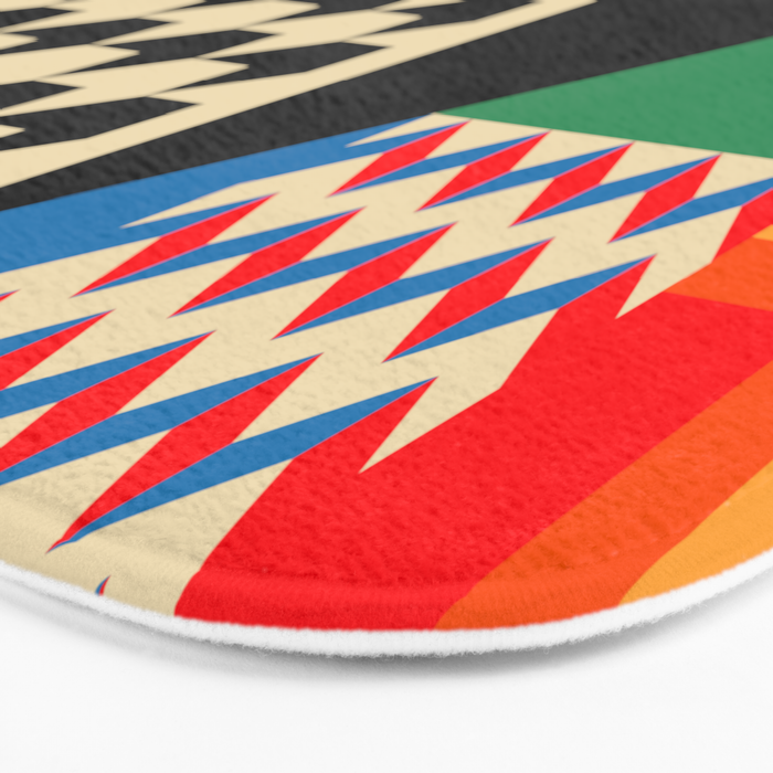 Groovy Modern Abstract Architecture in Geometric Shapes Bath Mat Gallery Image 3