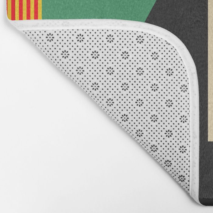 Groovy Modern Abstract Architecture in Geometric Shapes Bath Mat Gallery Image 2